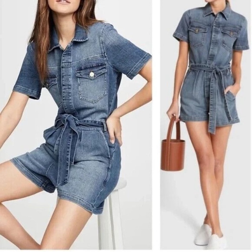 FRAME Denim Short Sleeve Romper